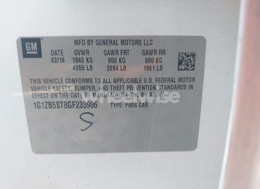 Photo 9 of 2016 Chevrolet Malibu LS (VIN 1G1ZB5ST8GF233906)