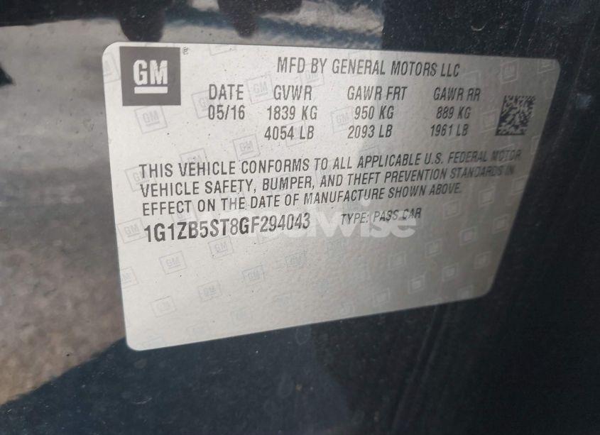 Photo 9 of 2016 Chevrolet Malibu LS (VIN 1G1ZB5ST8GF294043)