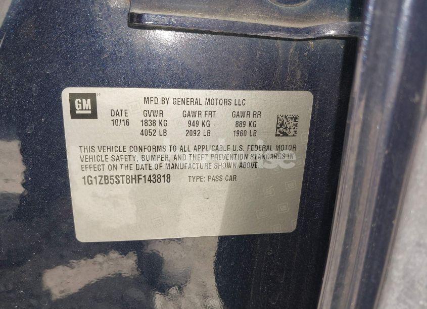 Photo 9 of 2017 Chevrolet Malibu LS (VIN 1G1ZB5ST8HF143818)