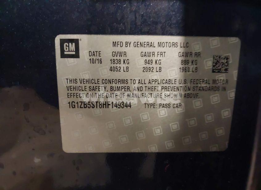 Photo 9 of 2017 Chevrolet Malibu LS (VIN 1G1ZB5ST8HF149344)