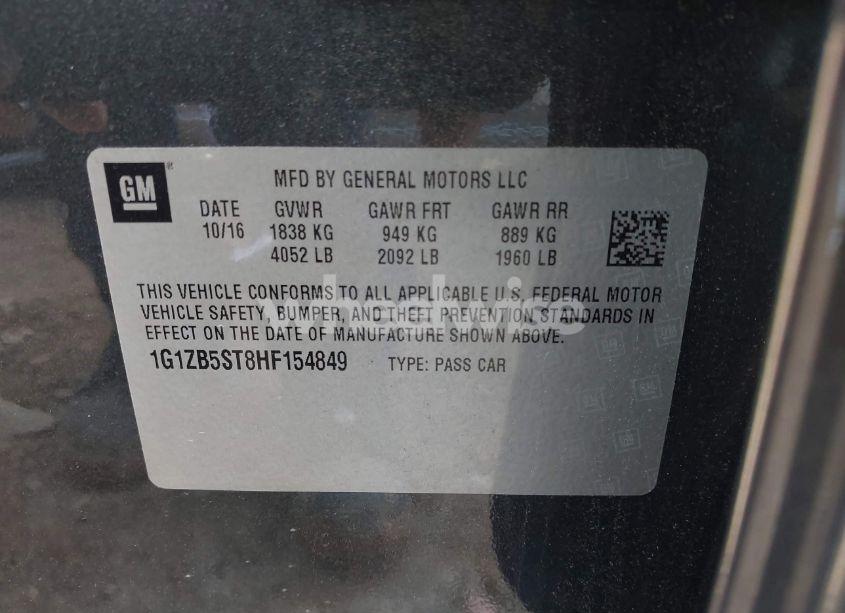 Photo 9 of 2017 Chevrolet Malibu LS (VIN 1G1ZB5ST8HF154849)