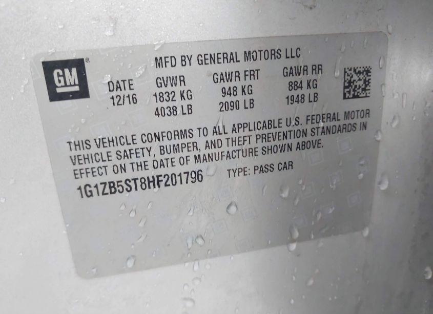 Photo 9 of 2017 Chevrolet Malibu LS (VIN 1G1ZB5ST8HF201796)