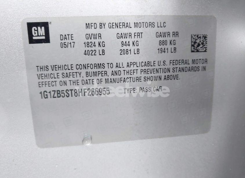 Photo 9 of 2017 Chevrolet Malibu LS (VIN 1G1ZB5ST8HF266955)