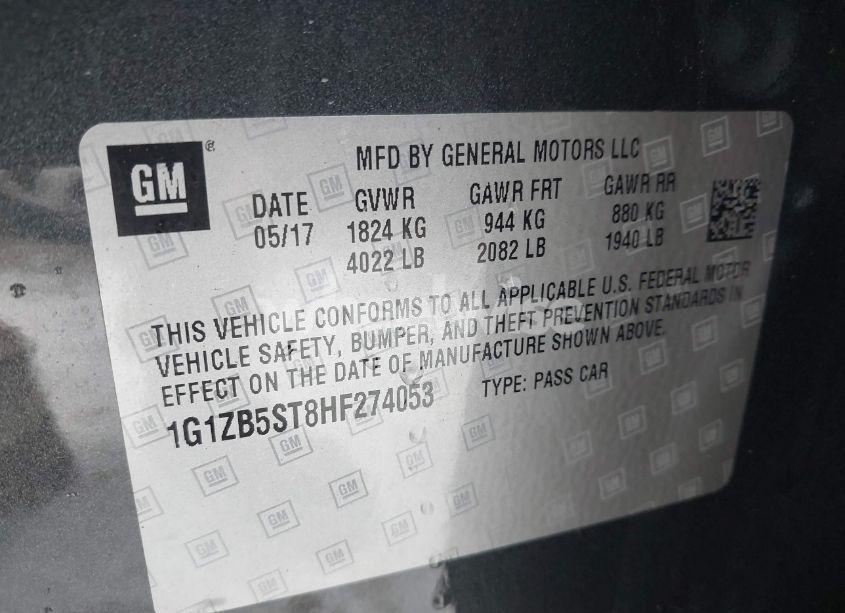 Photo 9 of 2017 Chevrolet Malibu LS (VIN 1G1ZB5ST8HF274053)