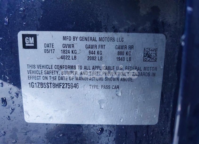 Photo 9 of 2017 Chevrolet Malibu LS (VIN 1G1ZB5ST8HF275946)