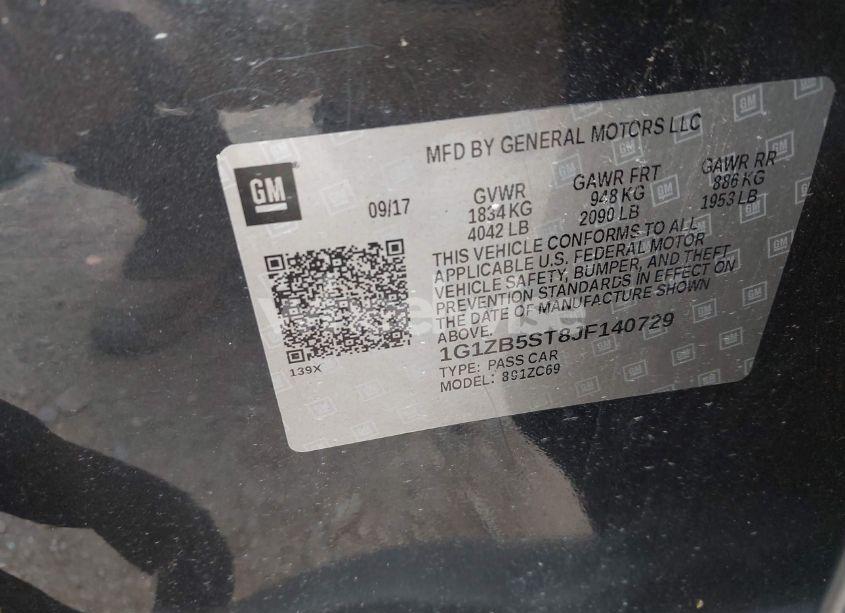 Photo 9 of 2018 Chevrolet Malibu 1LS (VIN 1G1ZB5ST8JF140729)