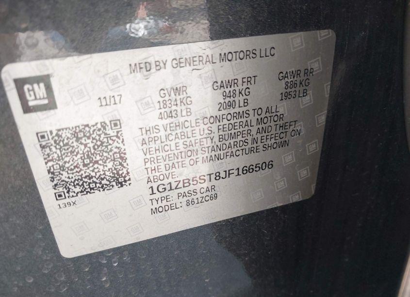 Photo 9 of 2018 Chevrolet Malibu 1LS (VIN 1G1ZB5ST8JF166506)