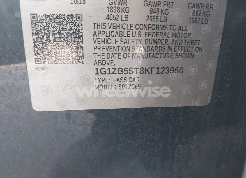 Photo 9 of 2019 Chevrolet Malibu 1LS (VIN 1G1ZB5ST8KF123950)