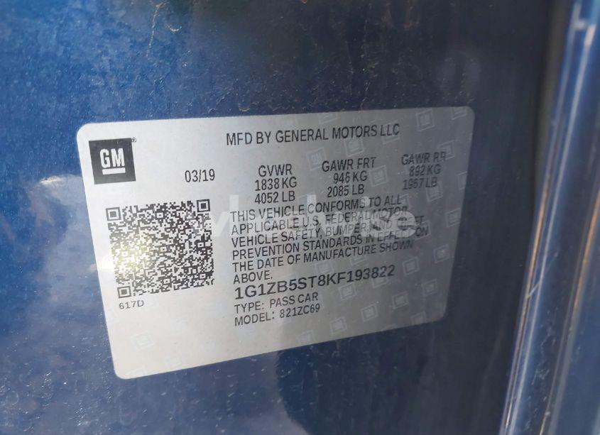 Photo 9 of 2019 Chevrolet Malibu 1LS (VIN 1G1ZB5ST8KF193822)