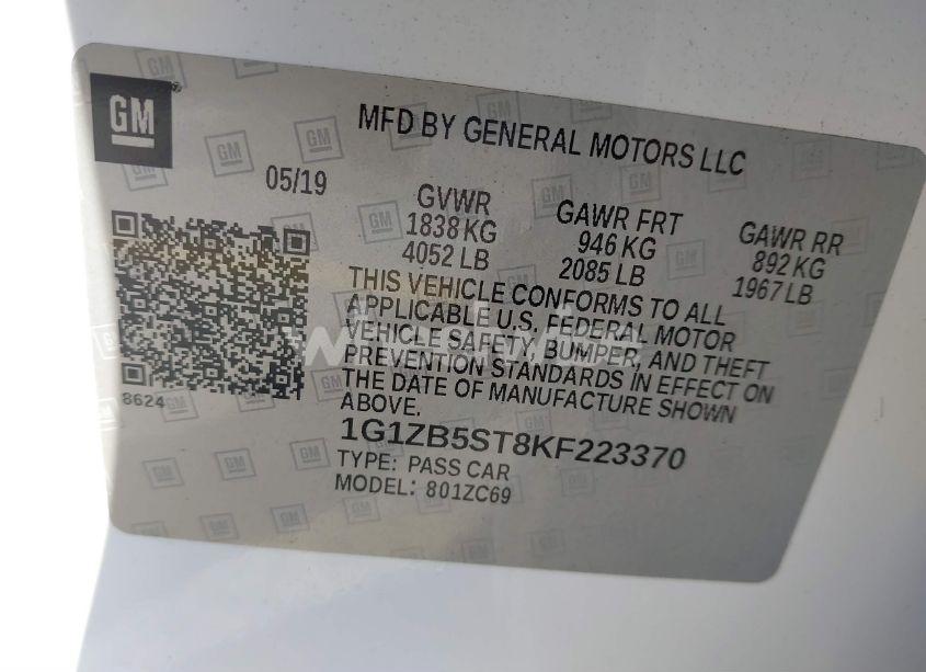 Photo 9 of 2019 Chevrolet Malibu 1LS (VIN 1G1ZB5ST8KF223370)