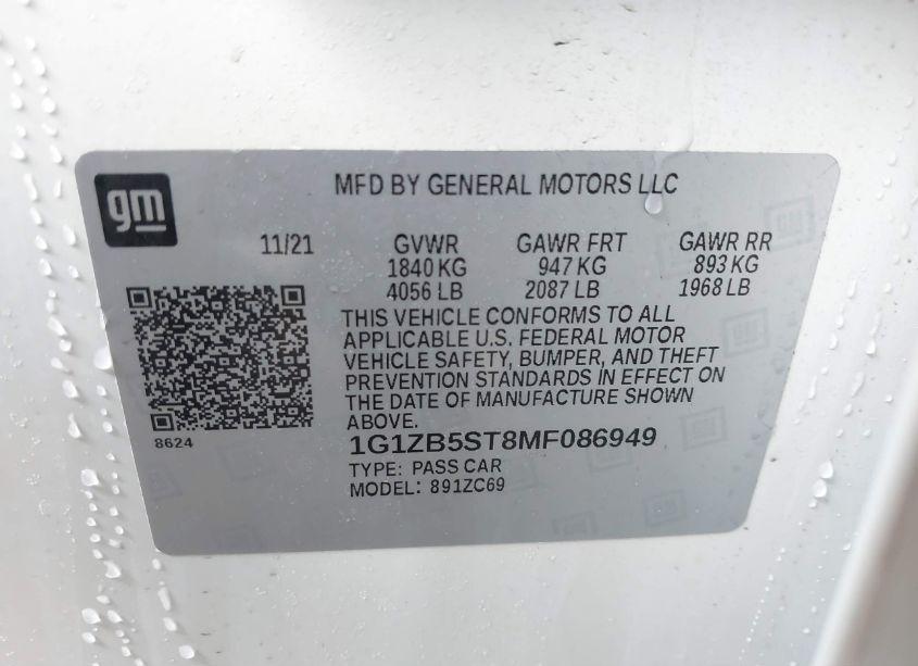 Photo 9 of 2021 Chevrolet Malibu FWD LS (VIN 1G1ZB5ST8MF086949)