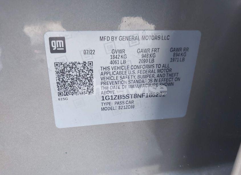 Photo 9 of 2022 Chevrolet Malibu (VIN 1G1ZB5ST8NF186292)