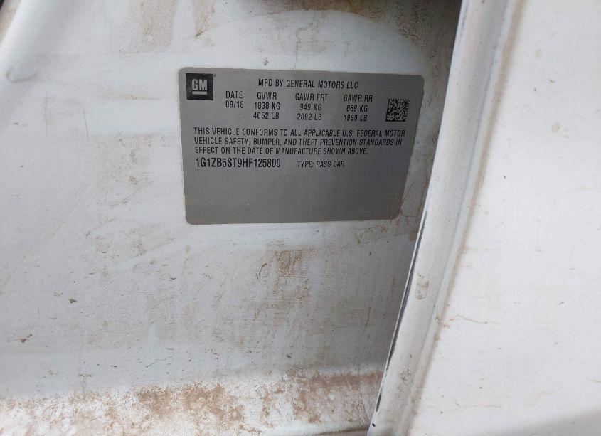 Photo 9 of 2017 Chevrolet Malibu LS (VIN 1G1ZB5ST9HF125800)