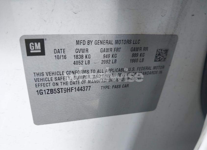 Photo 9 of 2017 Chevrolet Malibu LS (VIN 1G1ZB5ST9HF144377)