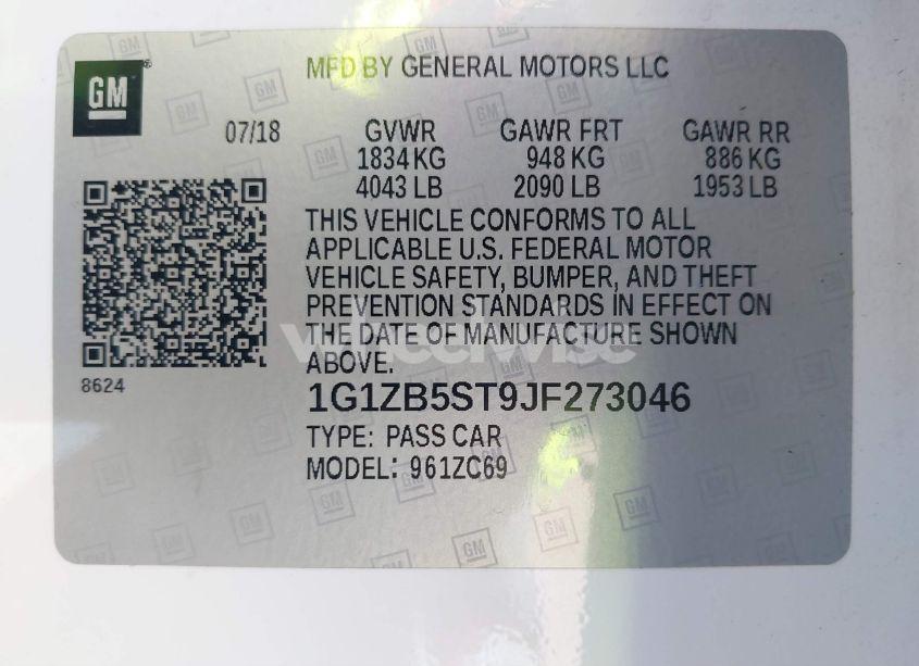 Photo 9 of 2018 Chevrolet Malibu 1LS (VIN 1G1ZB5ST9JF273046)