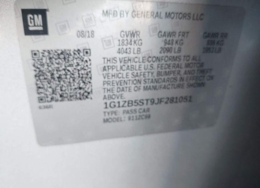 Photo 9 of 2018 Chevrolet Malibu 1LS (VIN 1G1ZB5ST9JF281051)