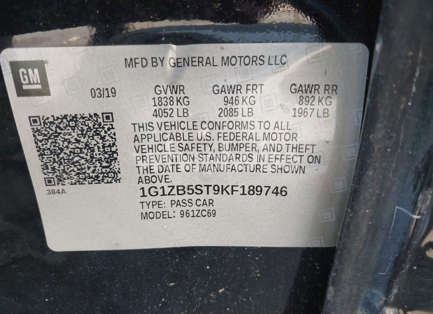Photo 9 of 2019 Chevrolet Malibu LS (VIN 1G1ZB5ST9KF189746)