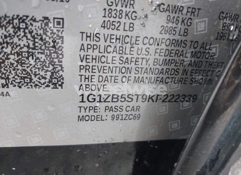 Photo 9 of 2019 Chevrolet Malibu 1LS (VIN 1G1ZB5ST9KF222339)