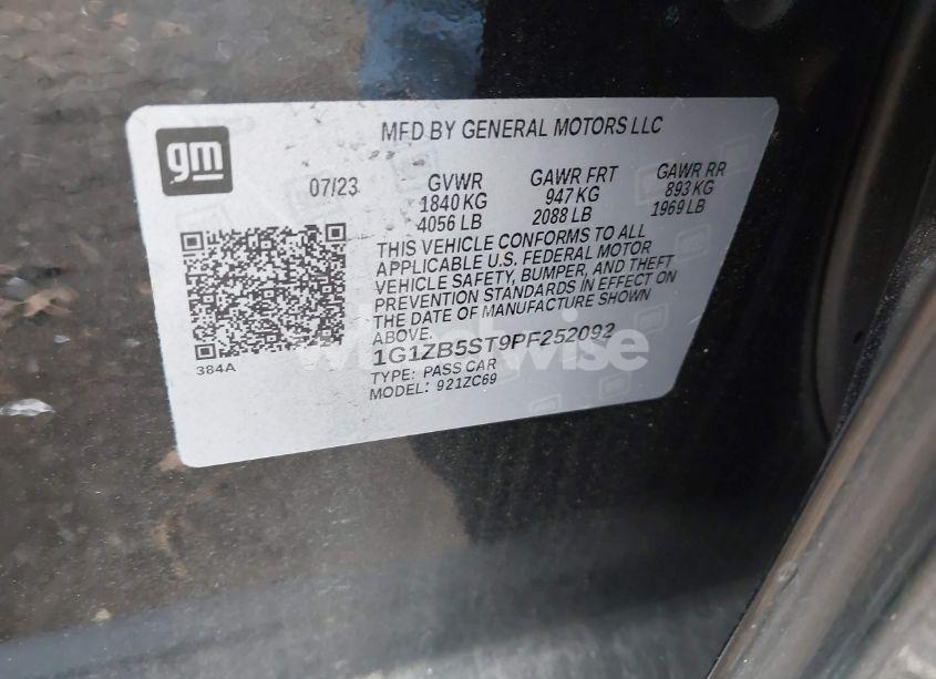 Photo 9 of 2023 Chevrolet Malibu FWD LS (VIN 1G1ZB5ST9PF252092)