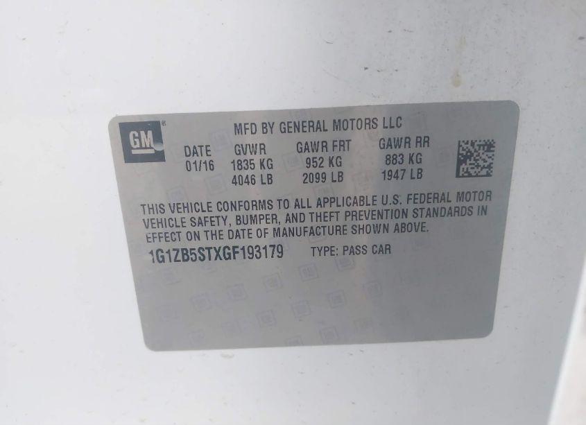 Photo 9 of 2016 Chevrolet Malibu LS (VIN 1G1ZB5STXGF193179)