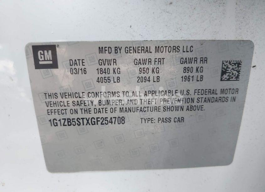 Photo 9 of 2016 Chevrolet Malibu LS (VIN 1G1ZB5STXGF254708)