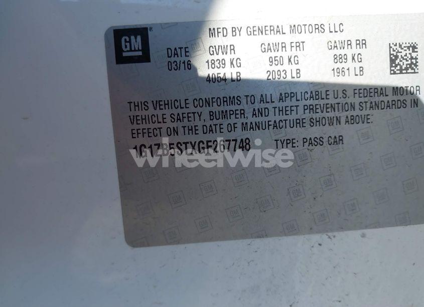 Photo 9 of 2016 Chevrolet Malibu LS (VIN 1G1ZB5STXGF267748)