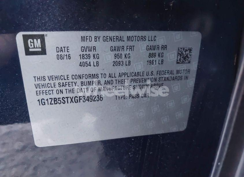 Photo 9 of 2016 Chevrolet Malibu LS (VIN 1G1ZB5STXGF349236)