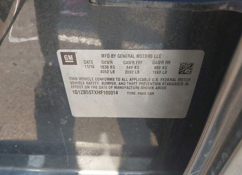 Photo 9 of 2017 Chevrolet Malibu LS (VIN 1G1ZB5STXHF180014)