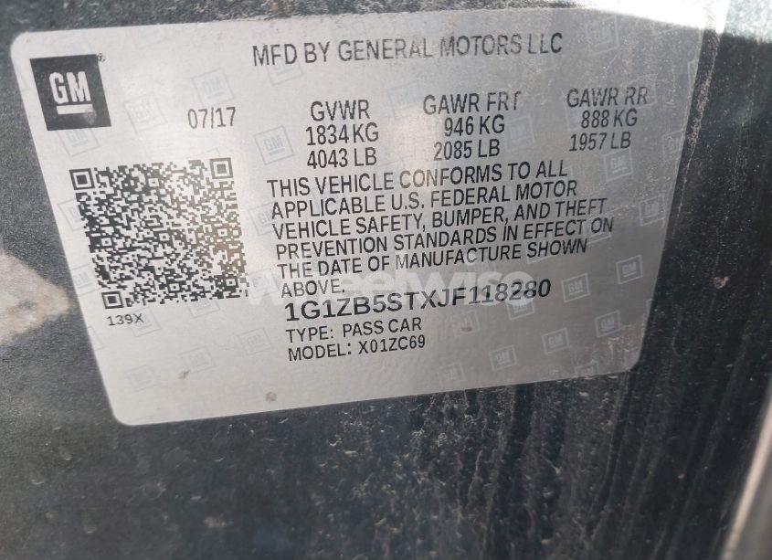 Photo 9 of 2018 Chevrolet Malibu 1LS (VIN 1G1ZB5STXJF118280)