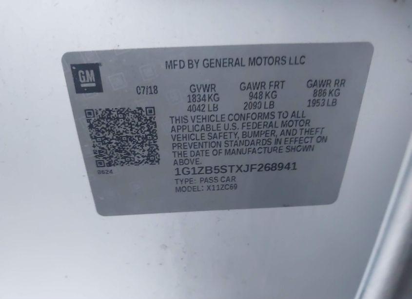 Photo 9 of 2018 Chevrolet Malibu 1LS (VIN 1G1ZB5STXJF268941)