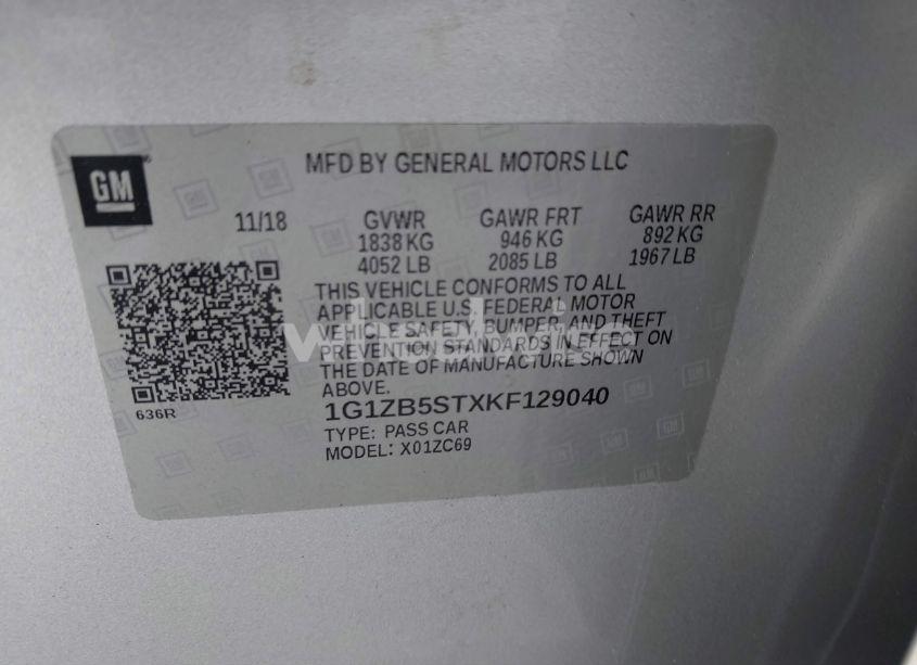 Photo 9 of 2019 Chevrolet Malibu 1LS (VIN 1G1ZB5STXKF129040)