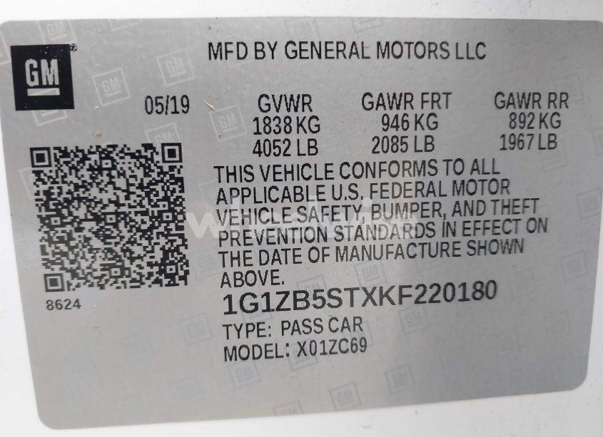 Photo 9 of 2019 Chevrolet Malibu 1LS (VIN 1G1ZB5STXKF220180)