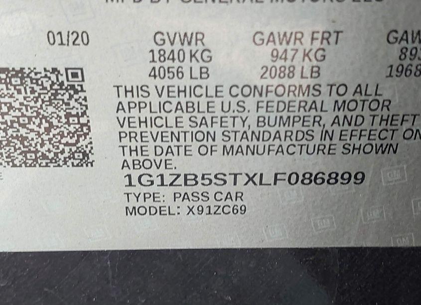 Photo 9 of 2020 Chevrolet Malibu FWD LS (VIN 1G1ZB5STXLF086899)