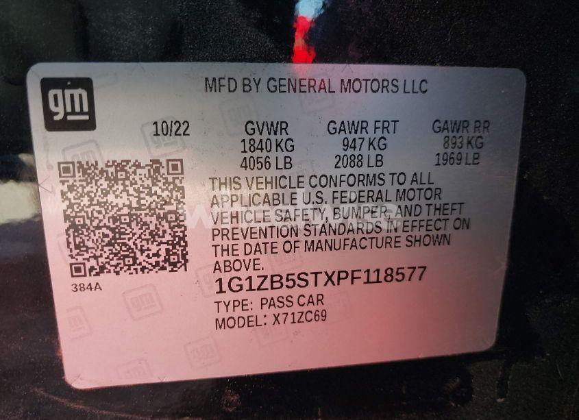 Photo 9 of 2023 Chevrolet Malibu FWD LS (VIN 1G1ZB5STXPF118577)