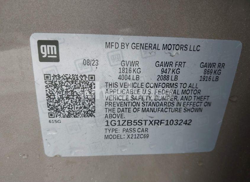 Photo 9 of 2024 Chevrolet Malibu FWD LS (VIN 1G1ZB5STXRF103242)