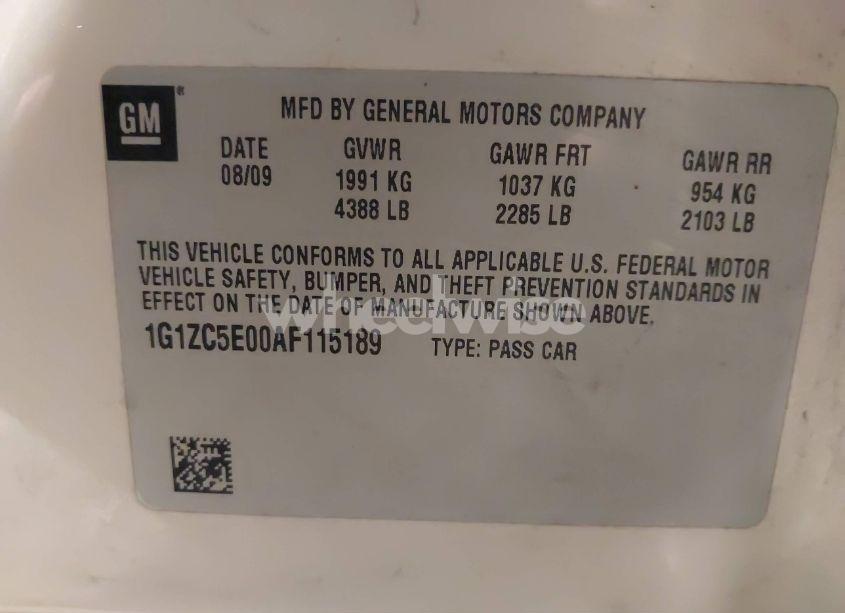 Photo 9 of 2010 Chevrolet Malibu LT (VIN 1G1ZC5E00AF115189)