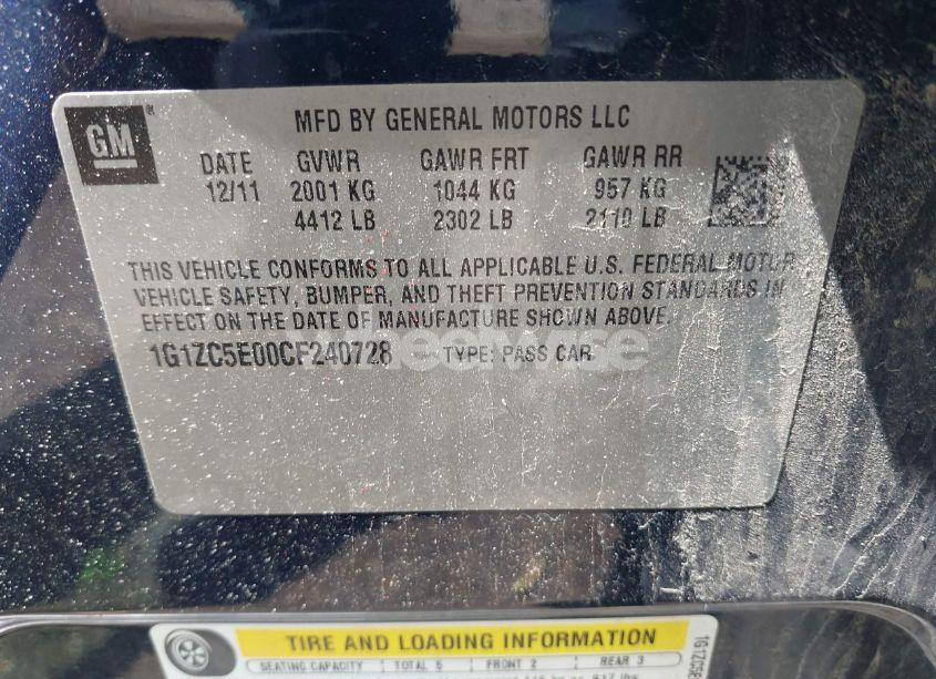 Photo 9 of 2012 Chevrolet Malibu 1LT (VIN 1G1ZC5E00CF240728)