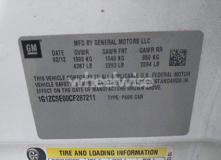 Photo 9 of 2012 Chevrolet Malibu 1LT (VIN 1G1ZC5E00CF287211)