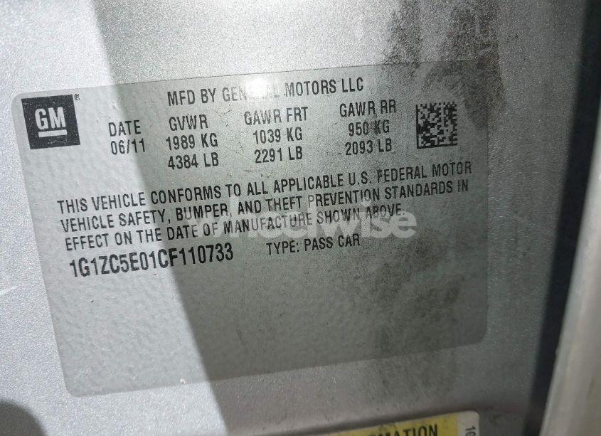 Photo 9 of 2012 Chevrolet Malibu 1LT (VIN 1G1ZC5E01CF110733)