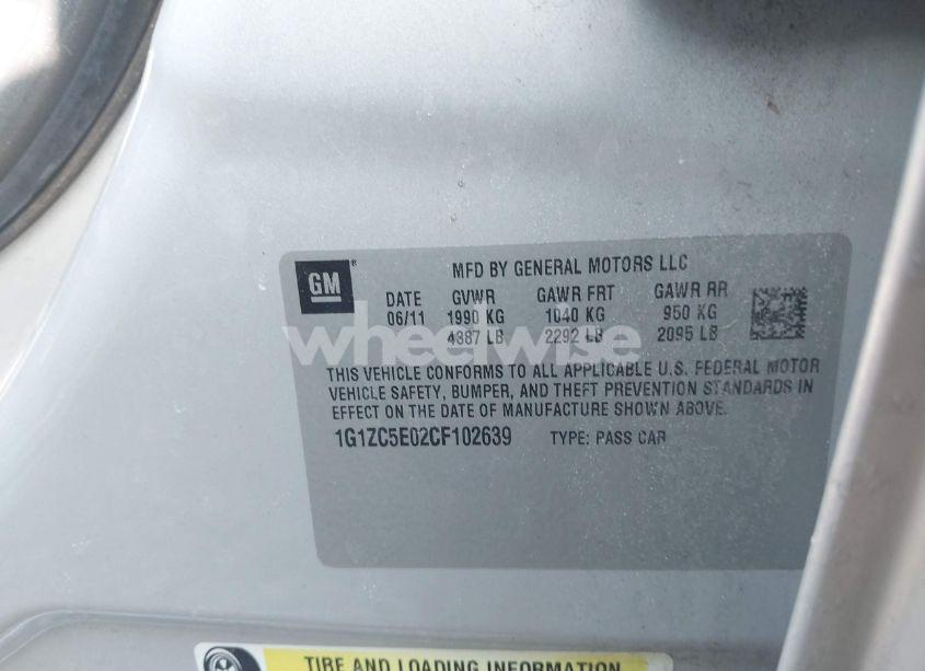 Photo 9 of 2012 Chevrolet Malibu 1LT (VIN 1G1ZC5E02CF102639)