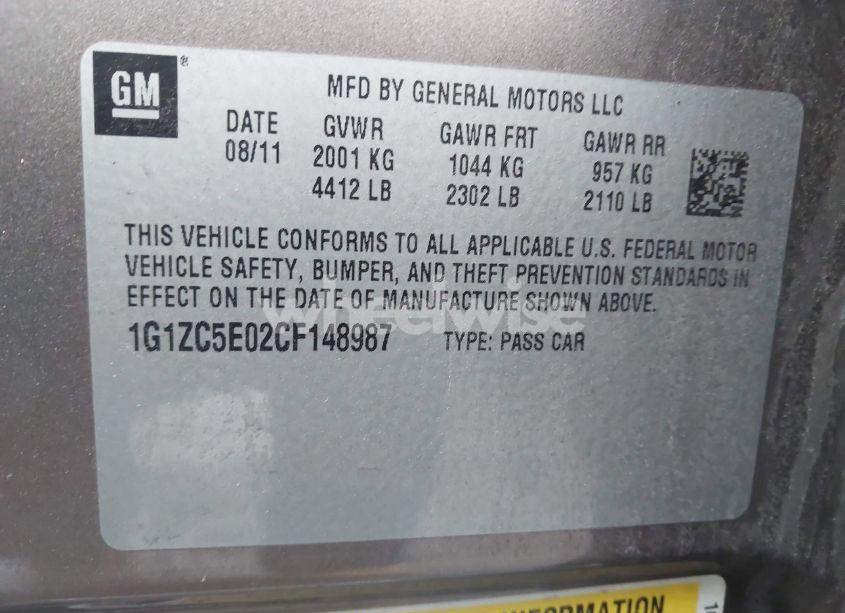 Photo 9 of 2012 Chevrolet Malibu 1LT (VIN 1G1ZC5E02CF148987)