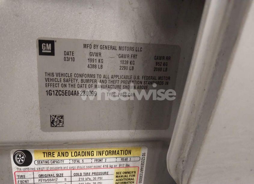 Photo 9 of 2010 Chevrolet Malibu LT (VIN 1G1ZC5E04AF230099)