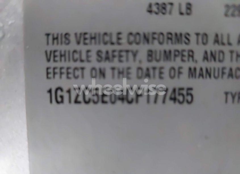 Photo 9 of 2012 Chevrolet Malibu 1LT (VIN 1G1ZC5E04CF177455)