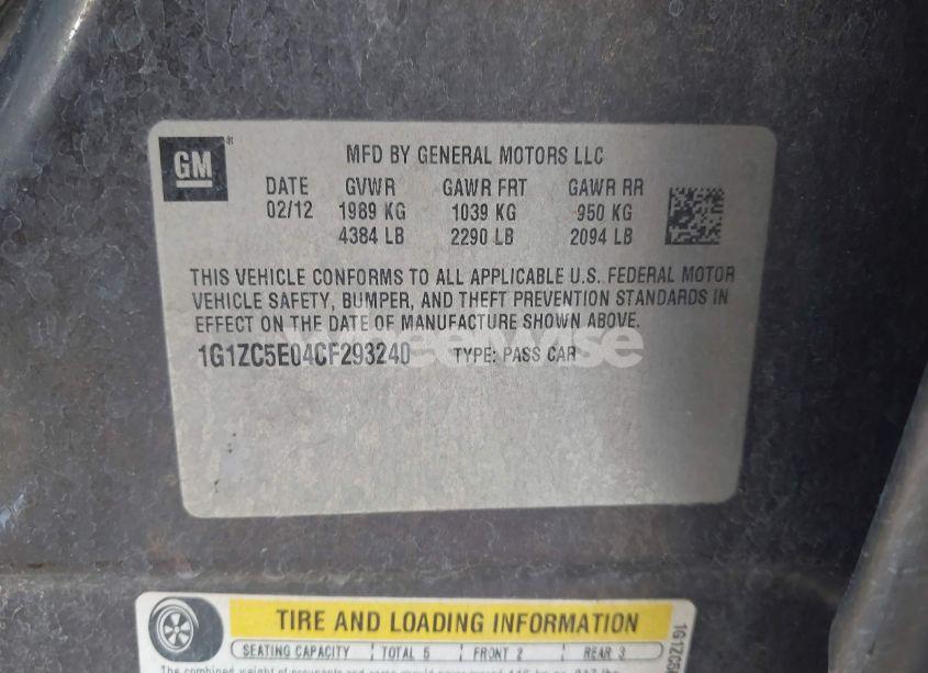 Photo 9 of 2012 Chevrolet Malibu 1LT (VIN 1G1ZC5E04CF293240)