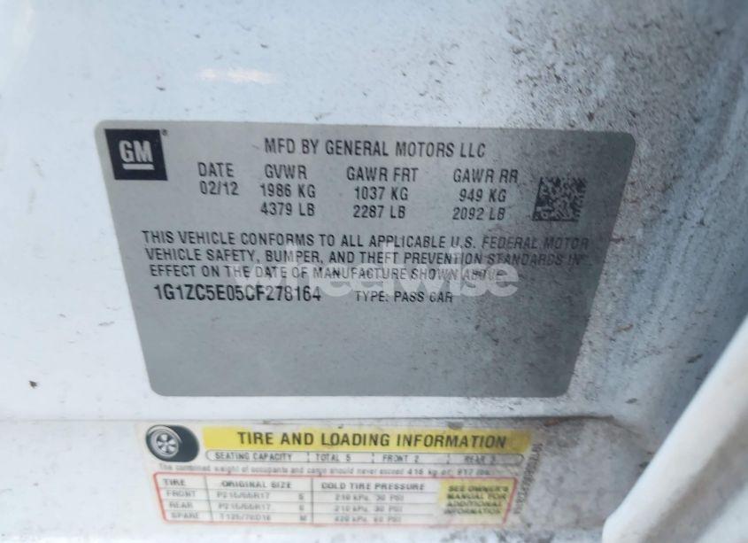 Photo 9 of 2012 Chevrolet Malibu 1LT (VIN 1G1ZC5E05CF278164)