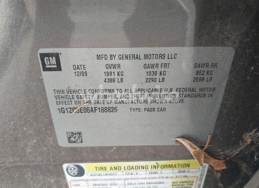 Photo 9 of 2010 Chevrolet Malibu LT (VIN 1G1ZC5E06AF188826)