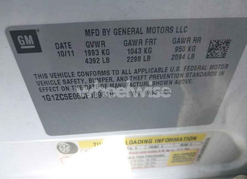 Photo 9 of 2012 Chevrolet Malibu 1LT (VIN 1G1ZC5E06CF189610)