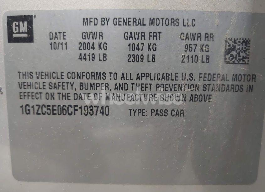 Photo 9 of 2012 Chevrolet Malibu 1LT (VIN 1G1ZC5E06CF193740)