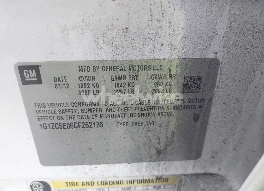 Photo 9 of 2012 Chevrolet Malibu 1LT (VIN 1G1ZC5E06CF262135)