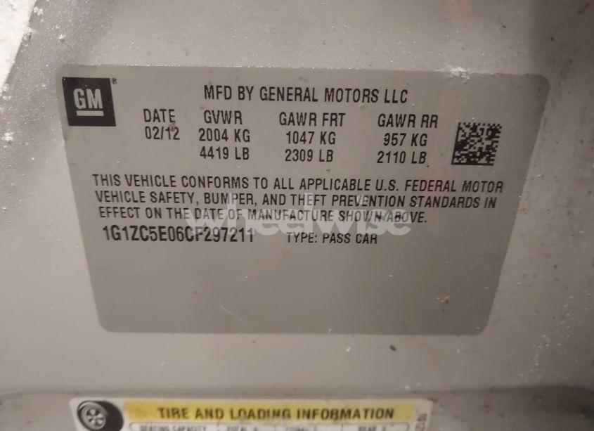 Photo 9 of 2012 Chevrolet Malibu 1LT (VIN 1G1ZC5E06CF297211)